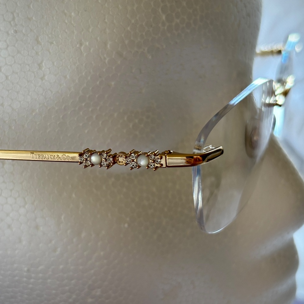Tiffany Vintage Eyeglasses 23k gold w Swarovski Crystals - Picture 7 of 14